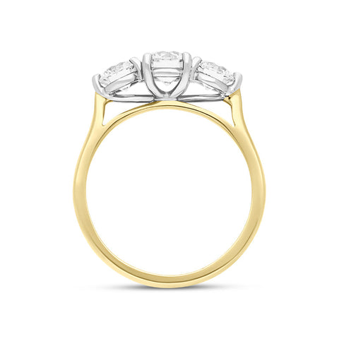18ct Yellow Gold 1.50ct Diamond Three Stone Ring