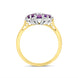 18ct Yellow Gold 0.96ct Amethyst Diamond Cluster Oval Cut Ring