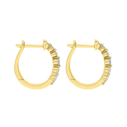 18ct Yellow Gold Diamond 0.32ct Claw Set Hoop Earrings