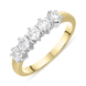 18ct Yellow Gold Diamond Five Stone Half Eternity Ring, FEU-2236.