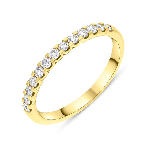 18ct Yellow Gold Diamond Half Eternity Ring FEU-2870