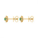 18ct Yellow Gold Emerald Diamond Star Cluster Stud Earrings