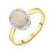 18ct Yellow Gold Opal Diamond Oval Cluster Ring, FEU-2234