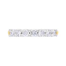 18ct Yellow Gold Platinum Diamond Half Eternity Ring FEU-2795