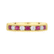 18ct Yellow Gold Ruby Diamond Channel Set Half Eternity Ring