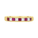 18ct Yellow Gold Ruby Diamond Princess Cut Channel Set Eternity Ring FEU-2811