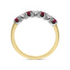 18ct Yellow Gold Ruby Diamond Seven Stone Half Eternity Ring, FEU-1671_2