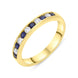 18ct Yellow Gold Sapphire Diamond Channel Set Half Eternity Ring FEU-2866