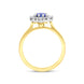 18ct Yellow Gold Sapphire Diamond Cluster Oval Cut Ring