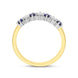 18ct Yellow Gold Sapphire Diamond Seven Stone Half Eternity Ring