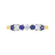 18ct Yellow Gold Sapphire Diamond Seven Stone Half Eternity Ring