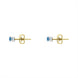 18ct Yellow and White Gold Aquamarine Round Stud Earrings