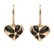 18ct Rose Gold Whitby Jet Diamond Flower Heart Two Piece Set E2051 and P3063