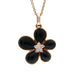 18ct Rose Gold Whitby Jet Diamond Small Flower Two Piece Set