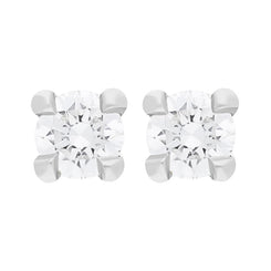 18ct White Gold 0.10ct Diamond Brilliant Cut Diamond Stud Earrings