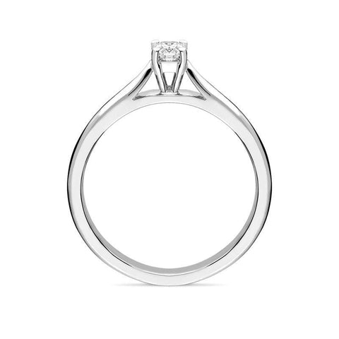 18ct White Gold 0.38ct Diamond Claw Set Solitaire Ring R559