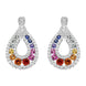 18ct White Gold 0.52ct Mixed Sapphire 0.81ct Diamond Open Pear Drop Earrings FEU-2271