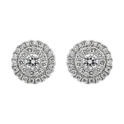 18ct White Gold 0.56ct Diamond Round Cluster Stud Earrings E2569