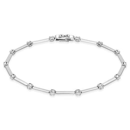 18ct White Gold 0.61ct Diamond Tennis Bracelet. B1076.