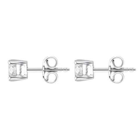 18ct White Gold 0.80ct Diamond Solitaire Brilliant Cut Stud Earrings, FEU-136_2