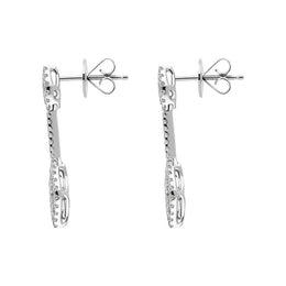 18ct White Gold 0.88ct Diamond Marquise Drop Earrings, PJW-017
