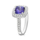 18ct White Gold 1.66ct Tanzanite 0.51 Carat Diamond Cluster Ring. J03514M.