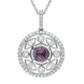 18ct White Gold Blue John 0.60ct Diamond Surround Round Necklace, P2662.