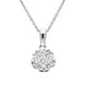18ct White Gold Diamond Brilliant Cut Round Cluster Necklace, FEU-2524