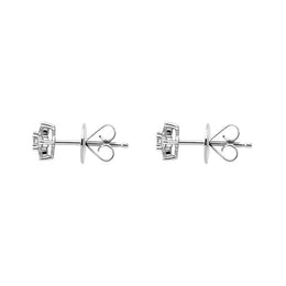 18ct White Gold Diamond Cluster Flower Stud Earrings, 181732-4_2