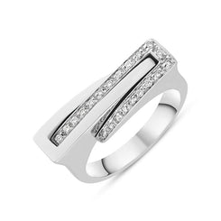 18ct White Gold Diamond Crossover Ring, P281/108.