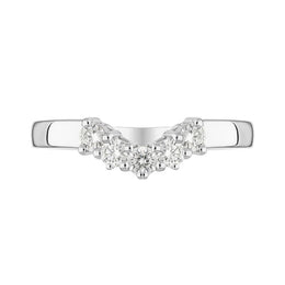 18ct White Gold Diamond Five Stone Wishbone Ring