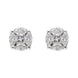 18ct White Gold Diamond Princess and Marquise Cut Cluster Stud Earrings, FEU-111. 