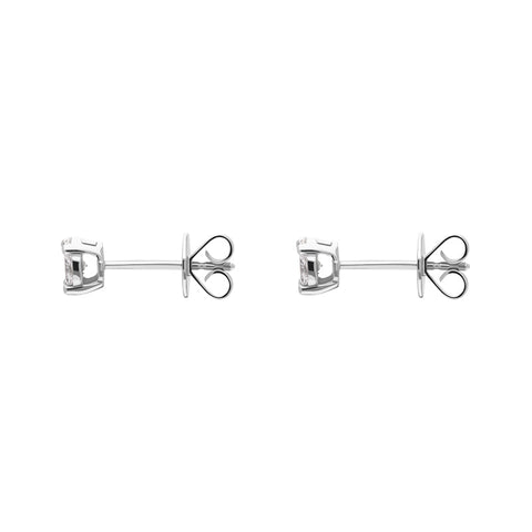 18ct White Gold Diamond Princess and Marquise Cut Cluster Stud Earrings, FEU-111._2