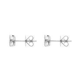 18ct White Gold Diamond Princess and Marquise Cut Cluster Stud Earrings, FEU-2523_2