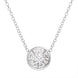18ct White Gold Diamond Princess and Marquise Cut Round Cluster Necklace, FEU-2522