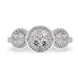 18ct White Gold Diamond Trilogy Cluster Ring, FEU-2364_2