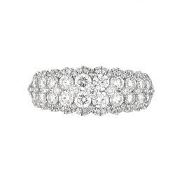 18ct White Gold Diamond Two Row Half Eternity Ring, FEU-2493_2