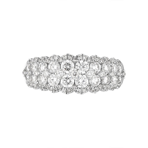 18ct White Gold Diamond Two Row Half Eternity Ring, FEU-2493_2
