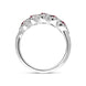 18ct White Gold Ruby Diamond Marquise Half Eternity Ring, FEU-2508_3