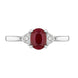 18ct White Gold Ruby Diamond Oval and Pear Cut Three Stone Ring, FEU-2481_2