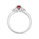 18ct White Gold Ruby Diamond Oval and Pear Cut Three Stone Ring, FEU-2481_3