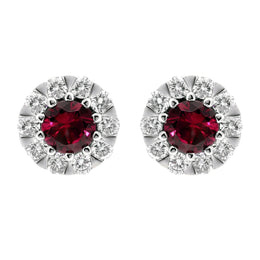 18ct White Gold Ruby Diamond Two Piece Gift Set, S147 earrings
