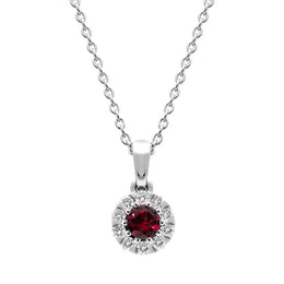 18ct White Gold Ruby Diamond Two Piece Gift Set