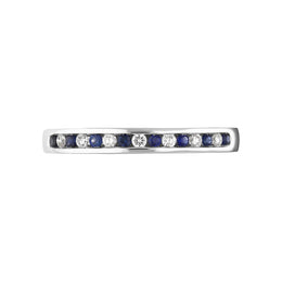 18ct White Gold Sapphire Diamond Half Eternity Ring, FEU-2465_2