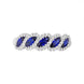 18ct White Gold Sapphire Diamond Marquise Five Stone Half Eternity Ring, FEU-2443_2
