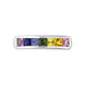 18ct White Gold Sapphire Princess Cut Multicolour Half Eternity Ring, PJW-400_2