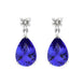18ct White Gold Tanzanite Diamond Pear Cut Drop Earrings, PJW-395