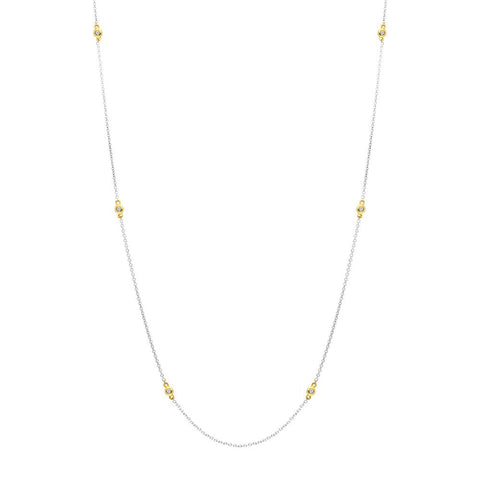 18ct White and Yellow Gold Diamond Necklet N1019