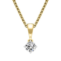 18ct White and Yellow Gold Diamond Solitaire Pendant, FEU-2394.