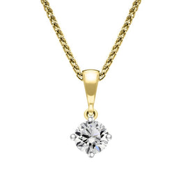 18ct White and Yellow Gold Diamond Solitaire Pendant, FEU-2395.